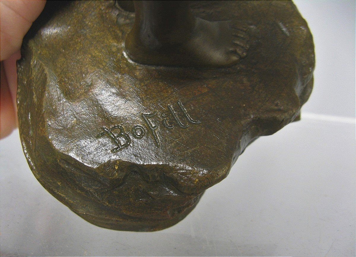 Sculpture En Bronze Petit Chanteur Signé De Antoine Bofill.-photo-1