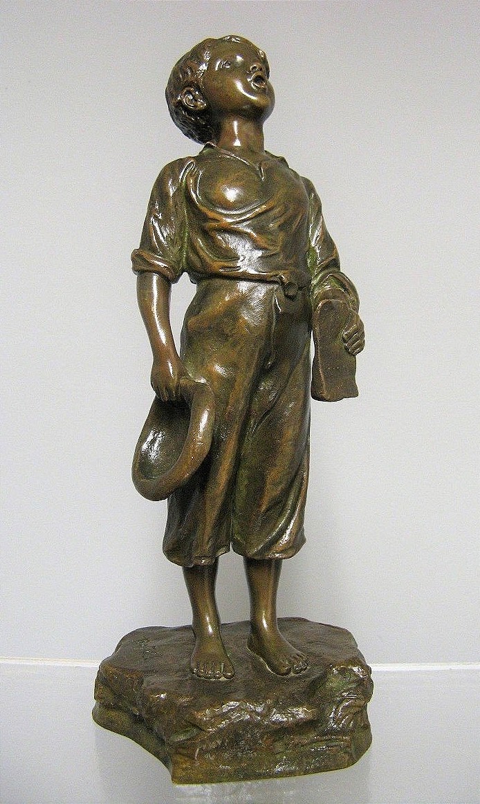 Sculpture En Bronze Petit Chanteur Signé De Antoine Bofill.