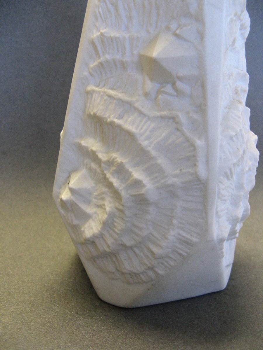 Vase Op' Art En Biscuit By Ak Kaiser 1970 S.-photo-2