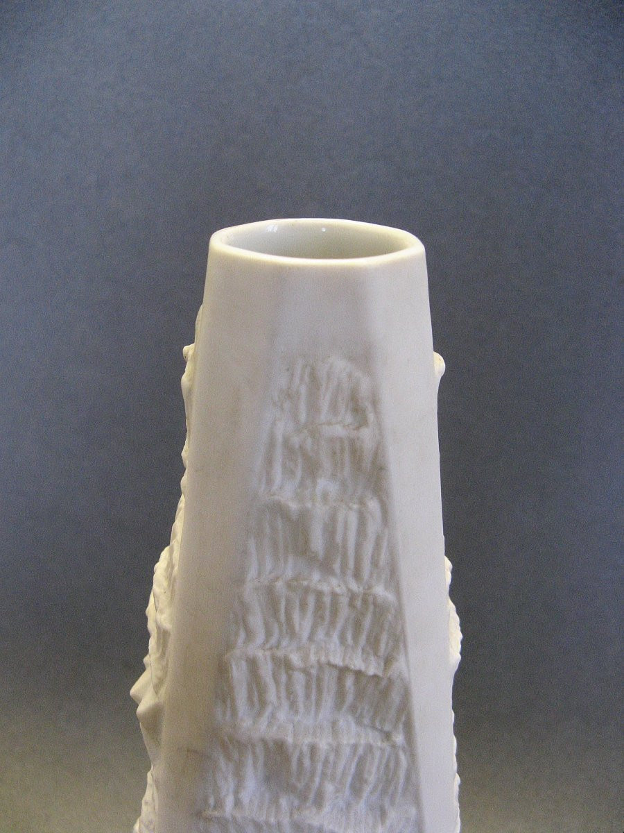 Vase Op' Art En Biscuit By Ak Kaiser 1970 S.-photo-4