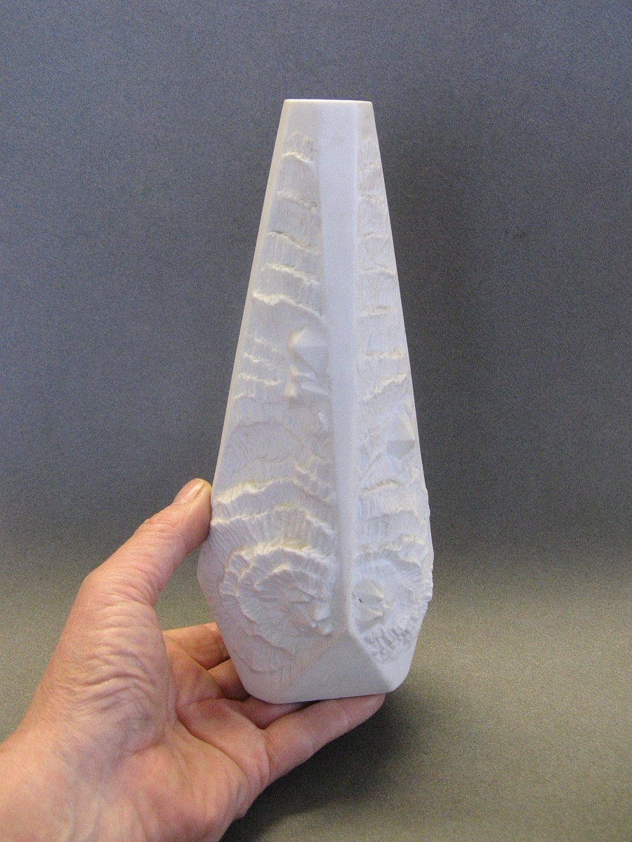 Vase Op' Art En Biscuit By Ak Kaiser 1970 S.-photo-2