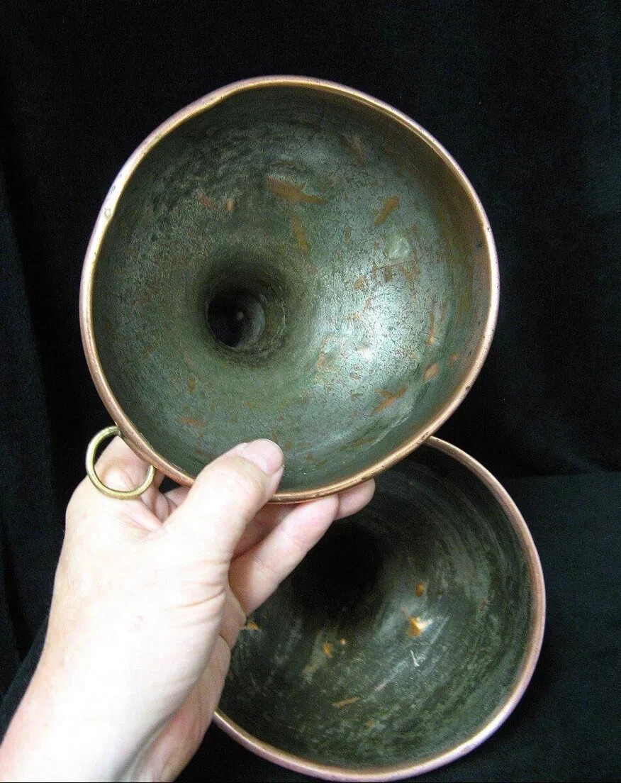 19th-century Copper Cellar Funnels.-photo-2