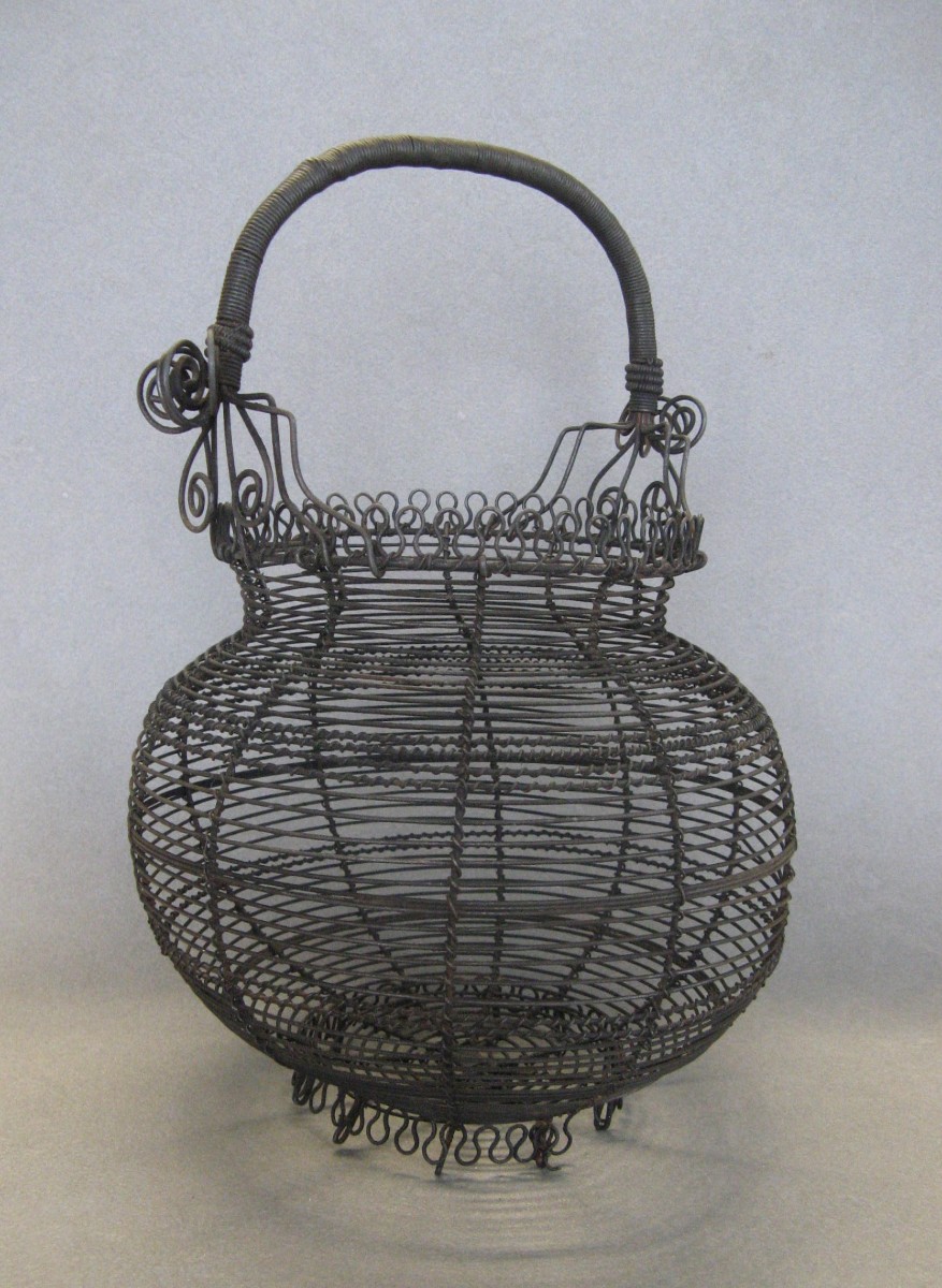 Woven Wire Wedding Basket Circa 1900.