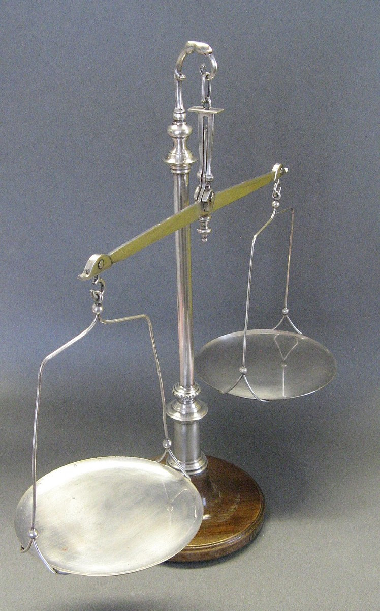 Silver-plated Metal Justice Scales.