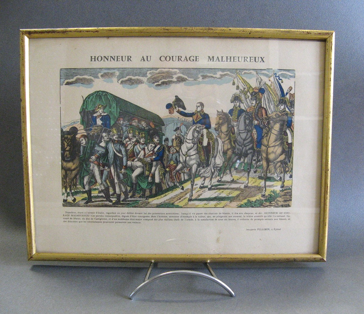  Engraving Imagerie d'épinal 19th Century - Napoleon l'Honneur Au Courage Malheureux.-photo-2