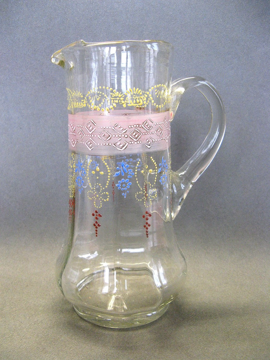Eighteenth-century Glazed Blown Glass Pitcher.