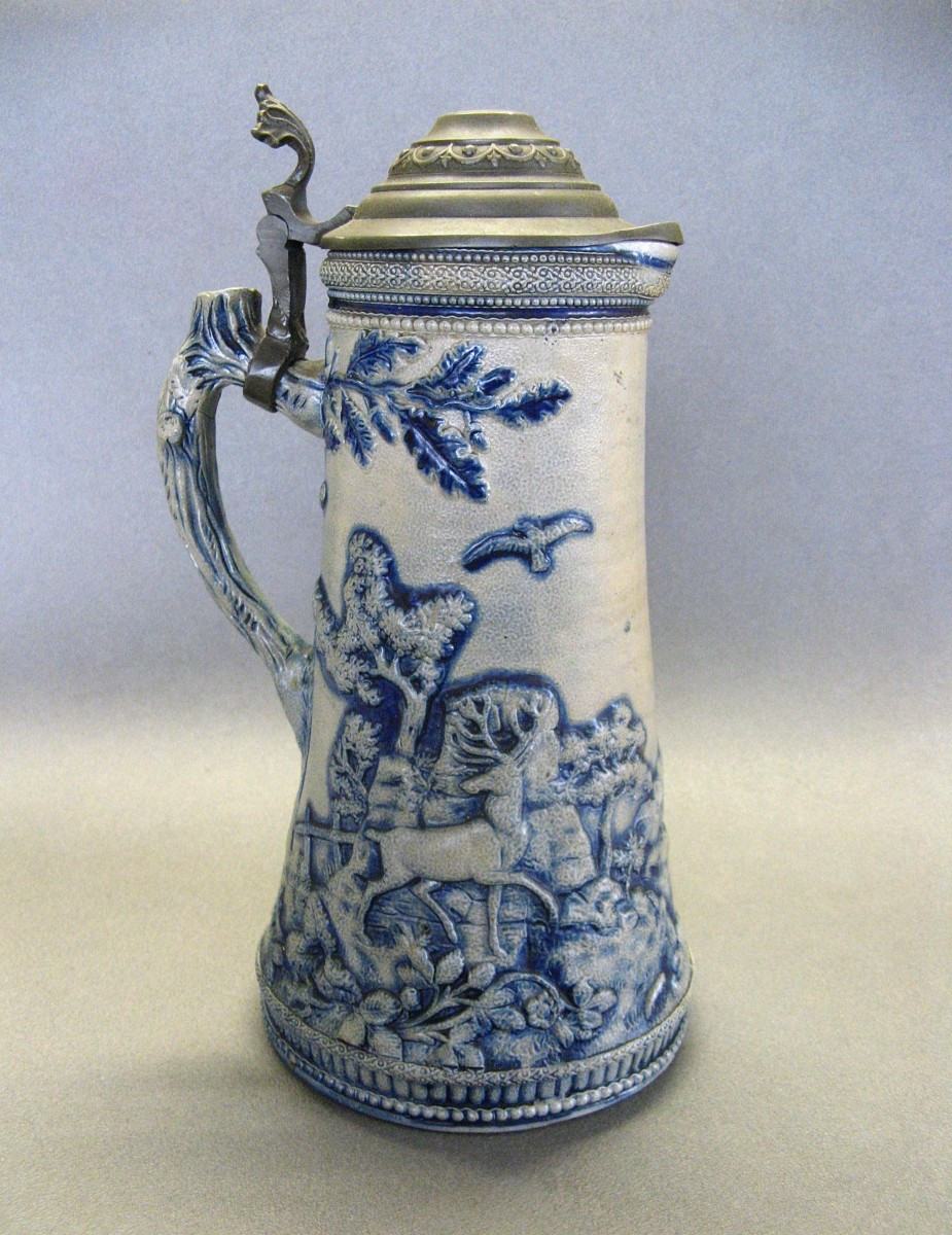 Stoneware Hunting Jug 19th Century.-photo-2