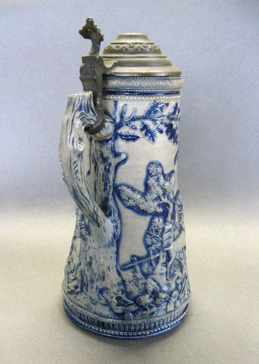 Stoneware Hunting Jug 19th Century.-photo-3