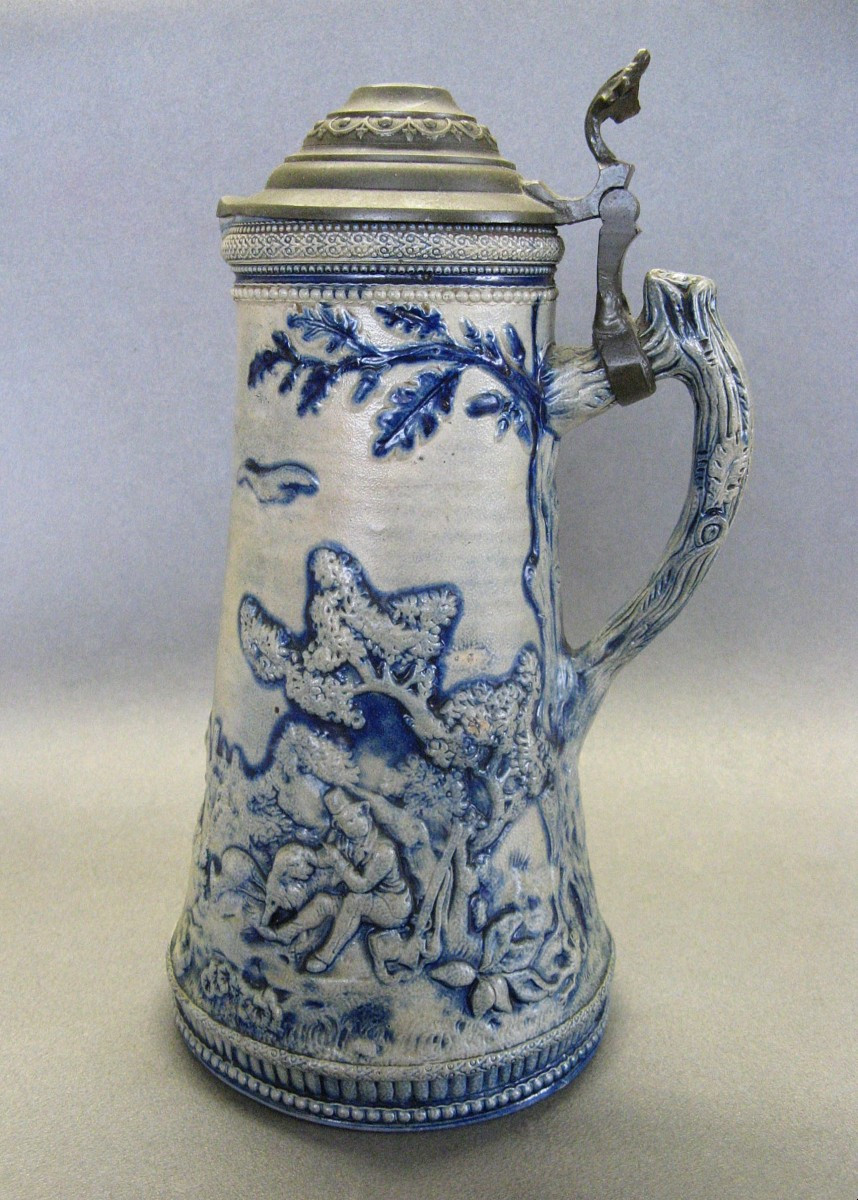 Stoneware Hunting Jug 19th Century.