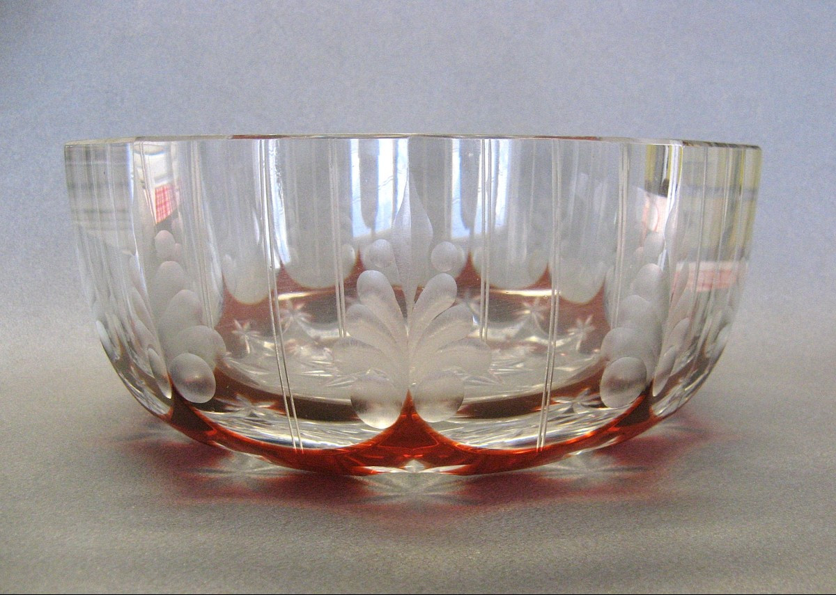 Coupe à fruits Cristal De Bohème XIXe.-photo-1