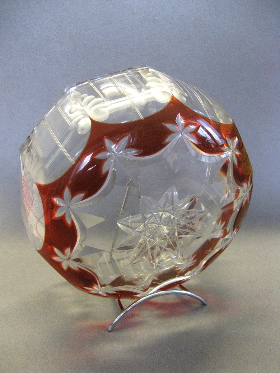Coupe à fruits Cristal De Bohème XIXe.
