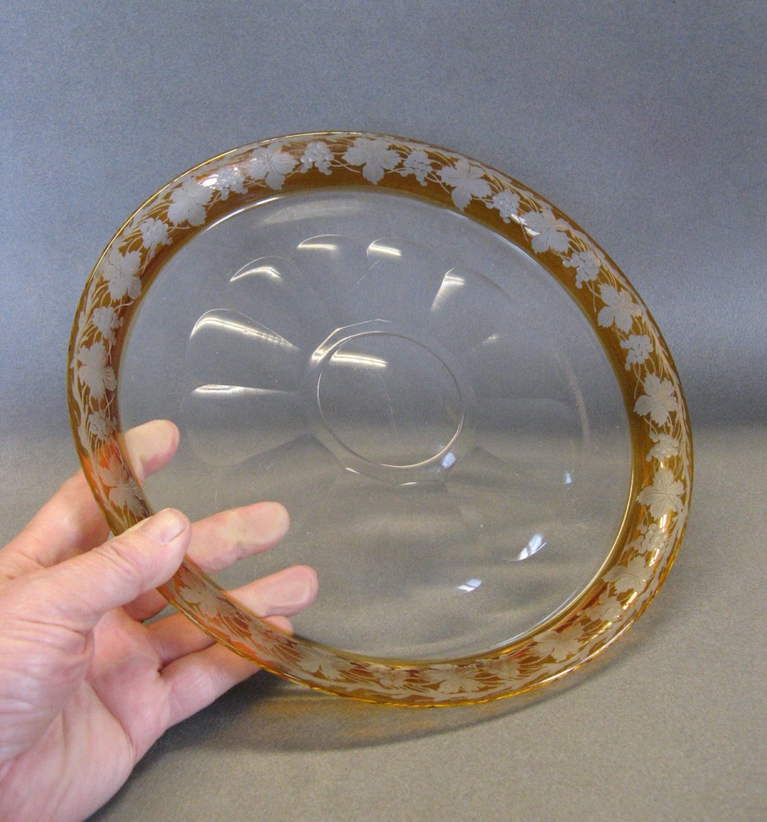 Plat à Gâteau En Cristal De Bohème XIXe.-photo-3