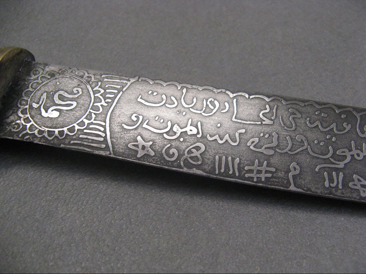 Golok Type Knife. Silver Textured Blade.-photo-2