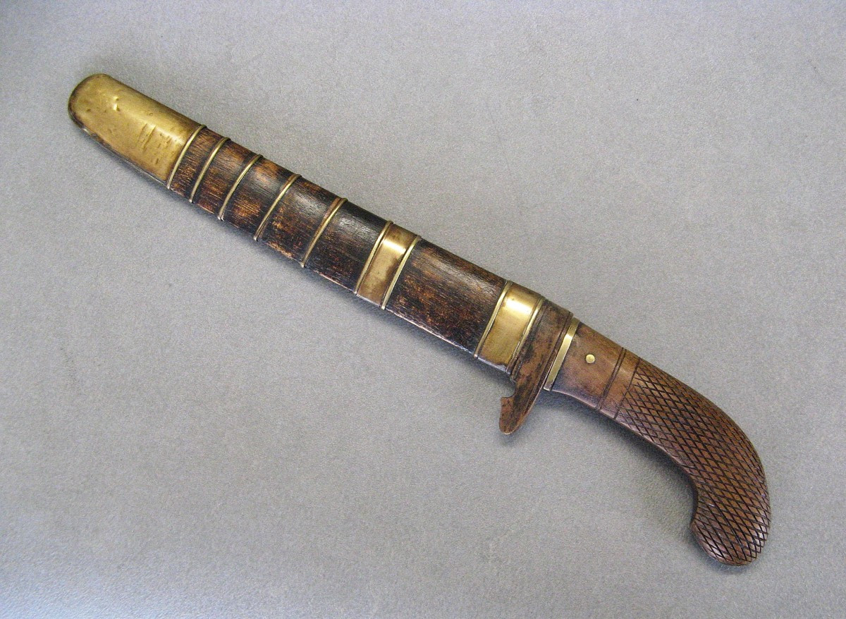 Golok Type Knife. Silver Textured Blade.-photo-8