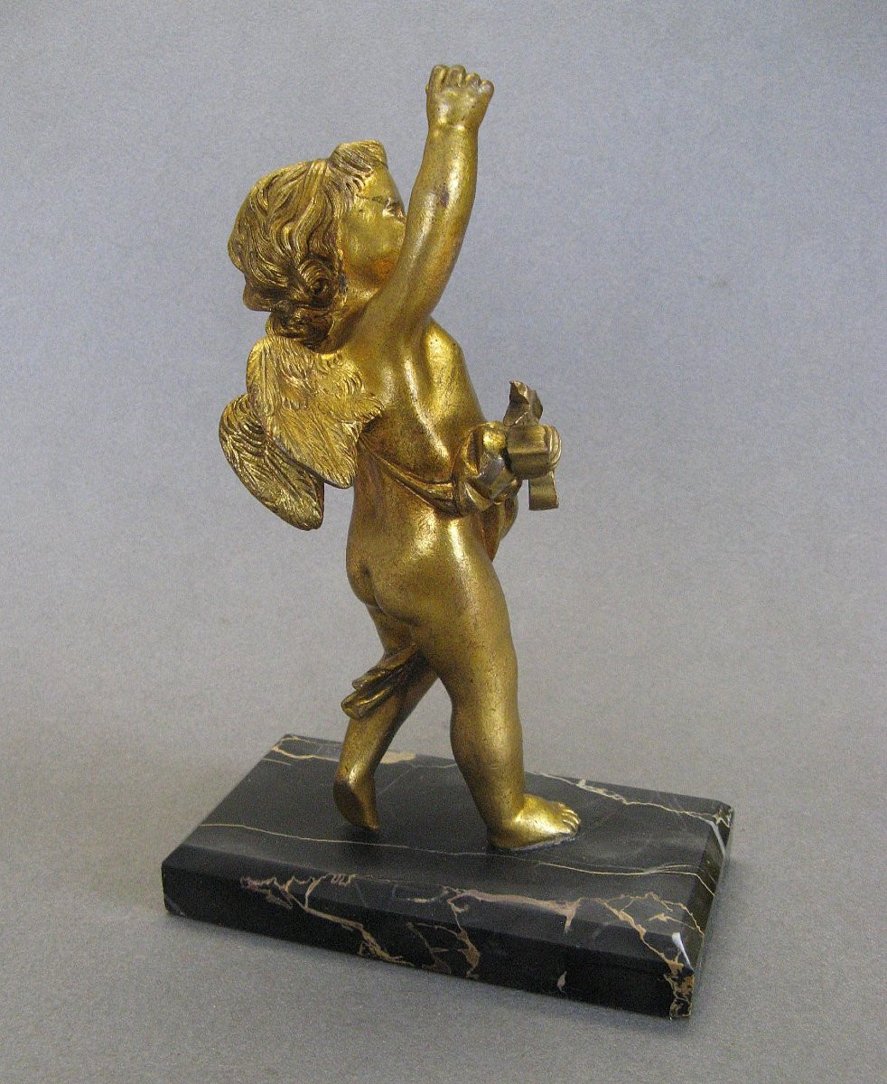 Ange Putto En Bronze Doré début XXe.-photo-3