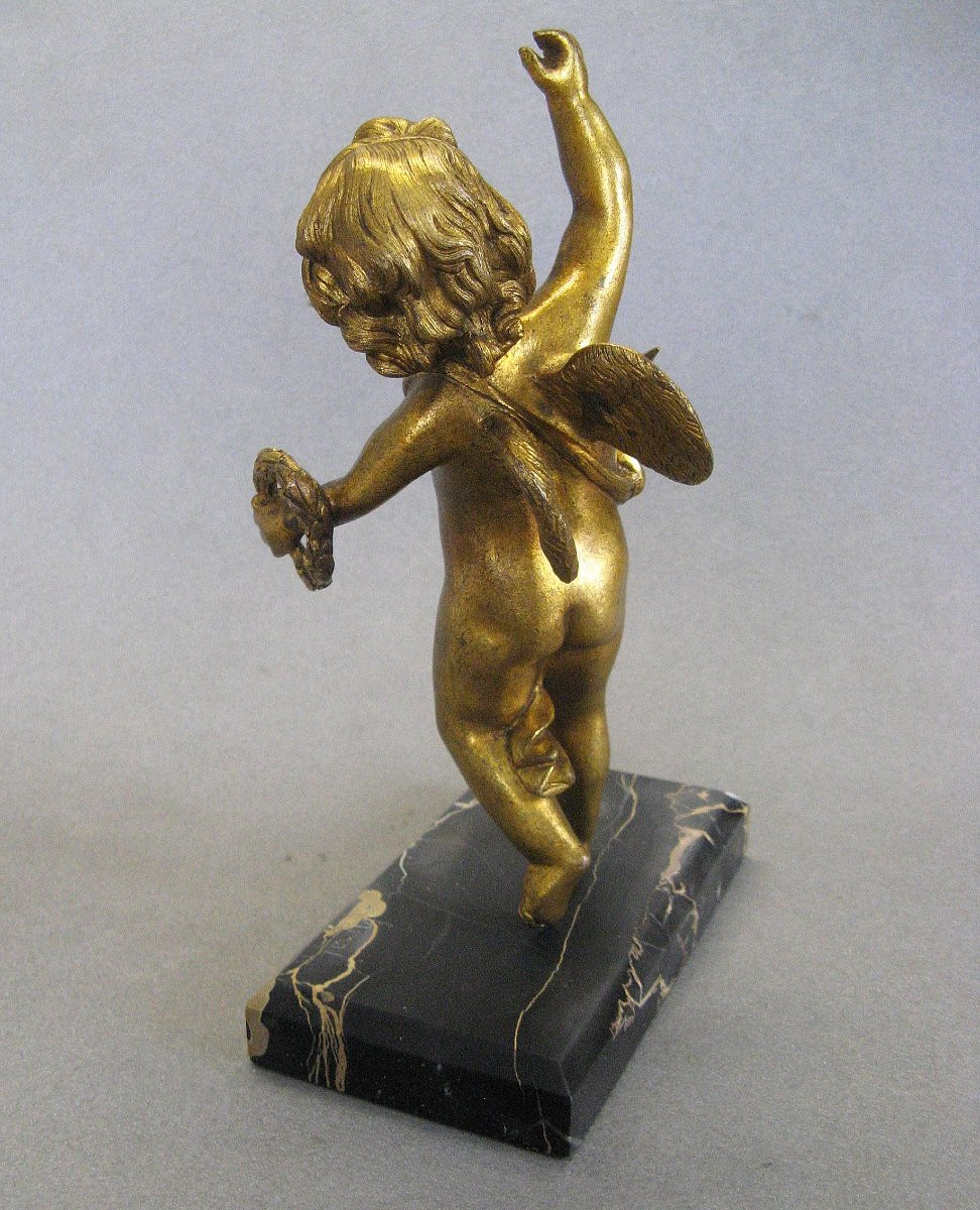 Ange Putto En Bronze Doré début XXe.-photo-4