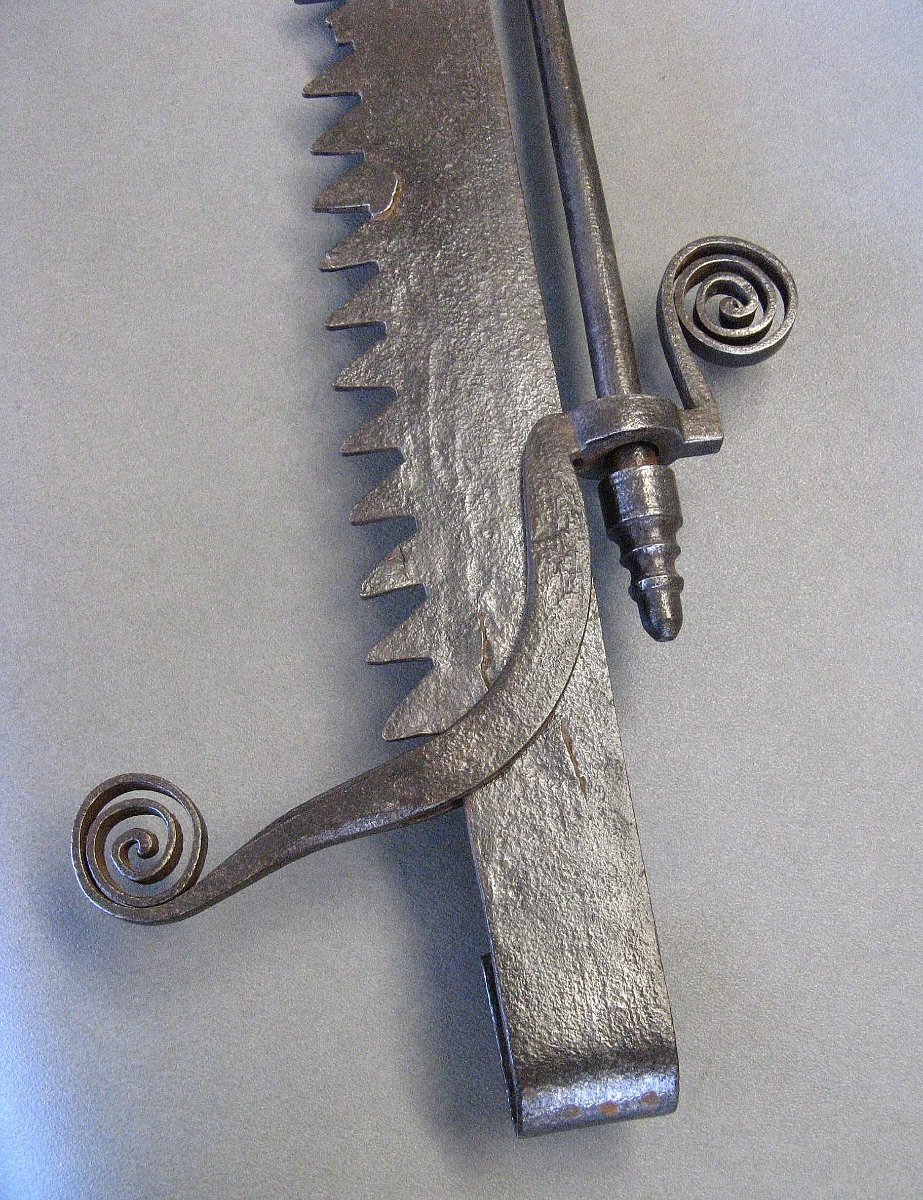Crémaillère De Mariage En Fer Forgé Datée 1852.-photo-3