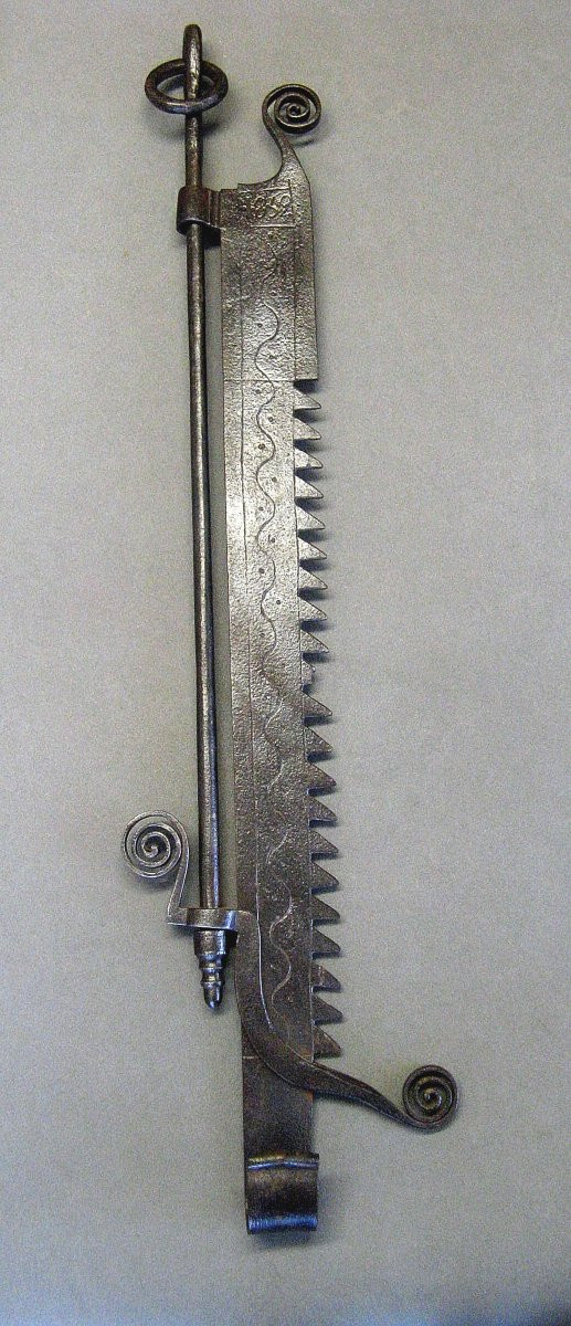 Crémaillère De Mariage En Fer Forgé Datée 1852.-photo-4