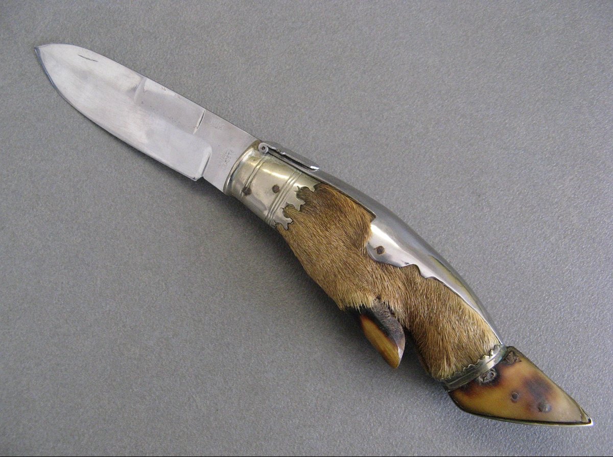 Grand Couteau de Chasse A Palanquille De Style Navaja.-photo-2