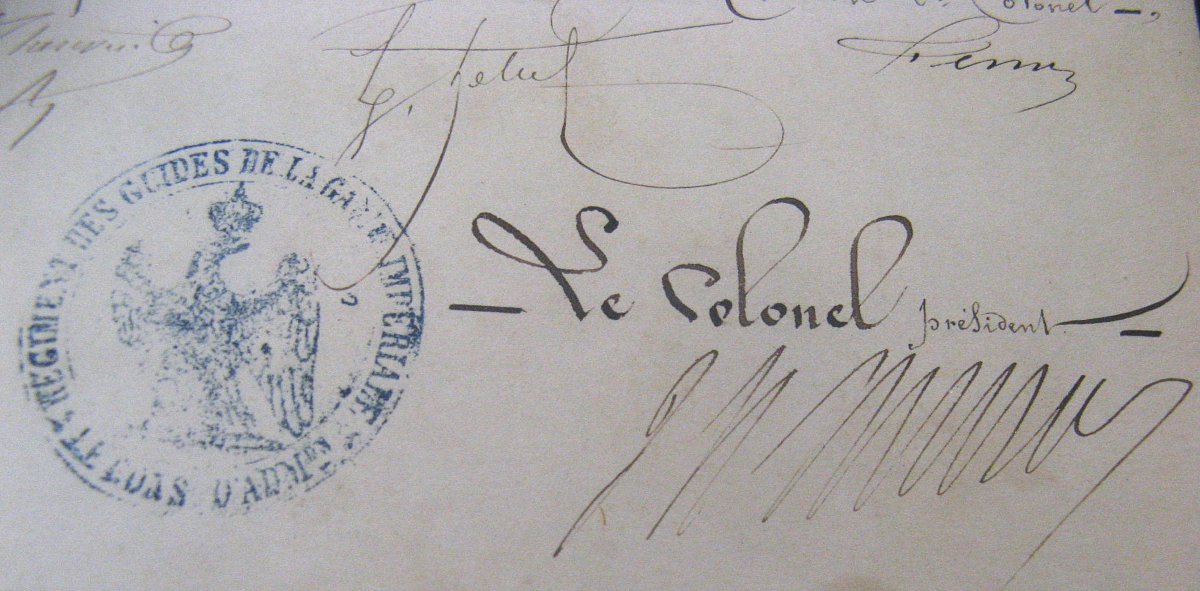Marriage License For A Guide Of The Imperial Guard Of The Second Empire.-photo-1