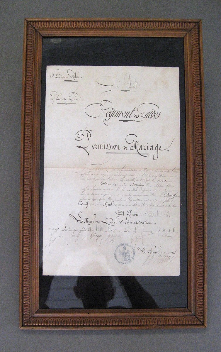 Marriage License For A Guide Of The Imperial Guard Of The Second Empire.-photo-2