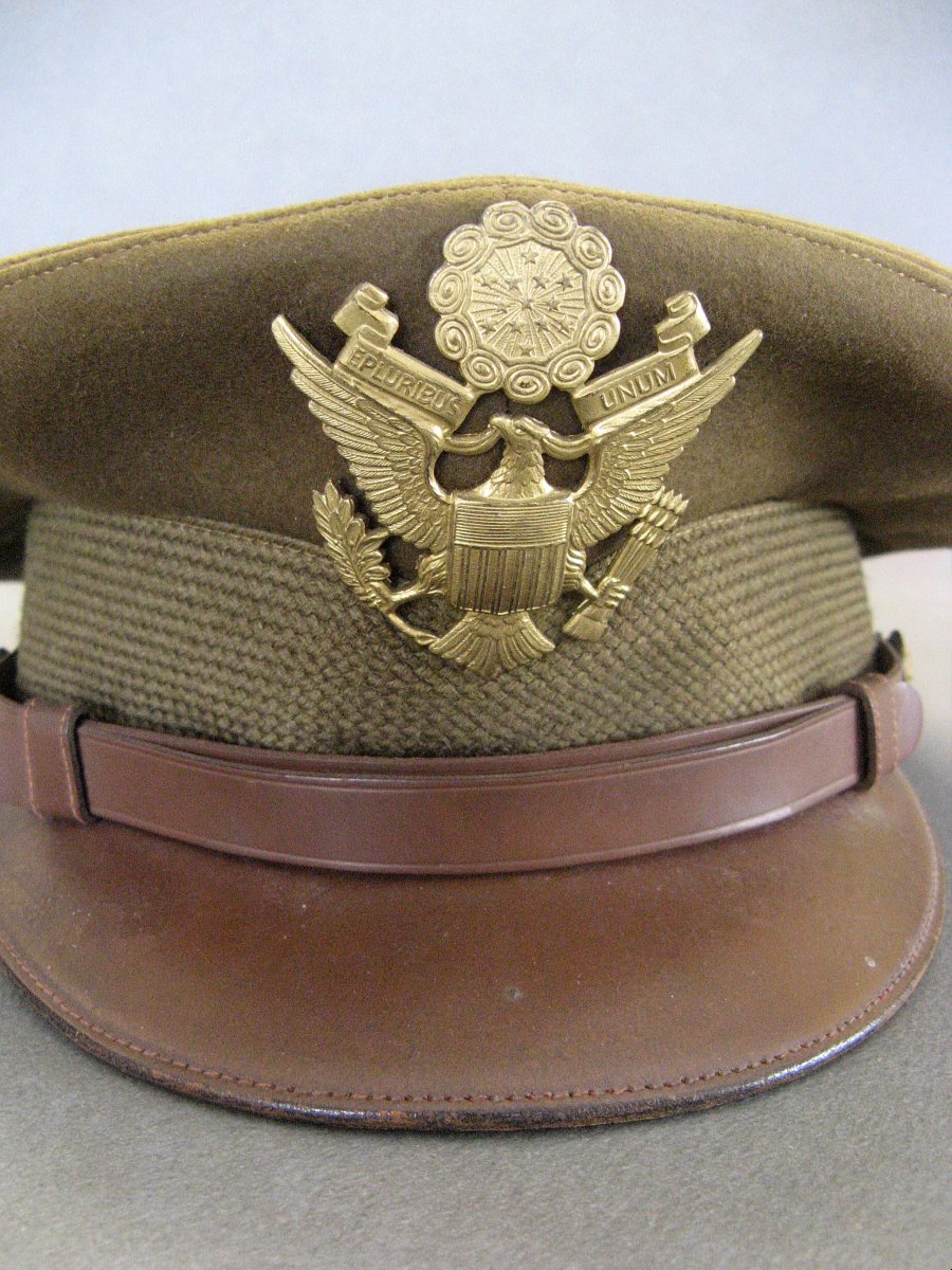 Casquette crusher d'officier US De La Seconde Guerre Mondiale de 39/45. WWII.-photo-2