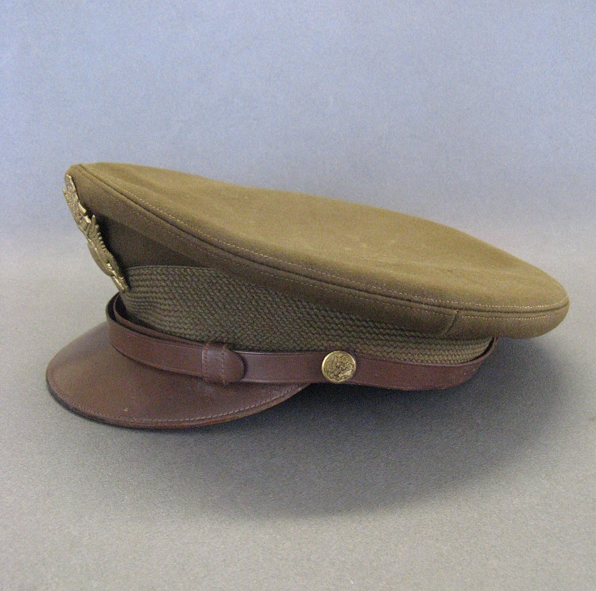 Casquette crusher d'officier US De La Seconde Guerre Mondiale de 39/45. WWII.-photo-3
