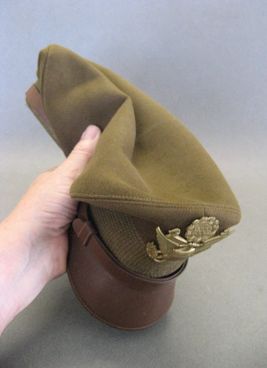 Casquette crusher d'officier US De La Seconde Guerre Mondiale de 39/45. WWII.-photo-7
