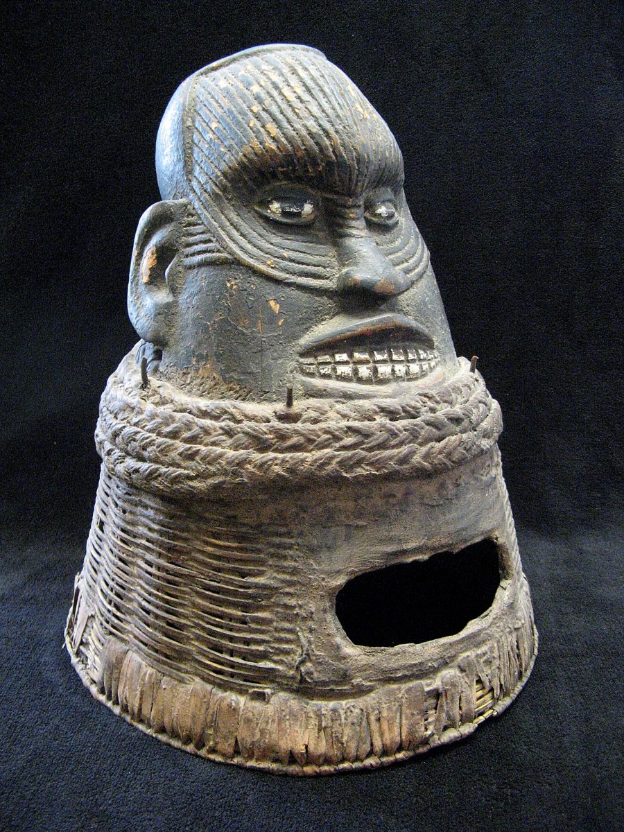 Kongo People Ritual Helmet Mask.