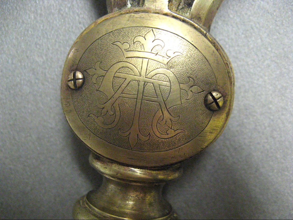 Flagpole With Monogram, Crown, And Fleur-de-lis.-photo-3