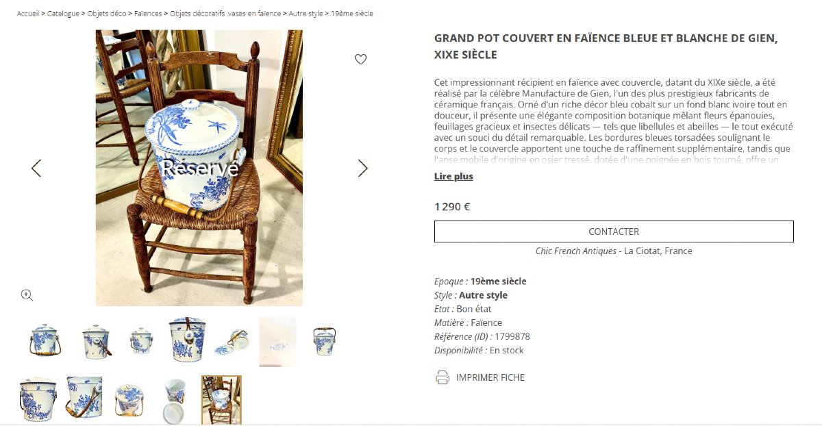 Grand seau couvert en faïence de Digoin Sarreguemines.-photo-3
