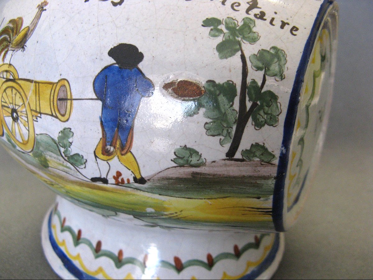 Gourde Patronymique En Faïence de Nevers Fin  XVIIIe siècle.-photo-3