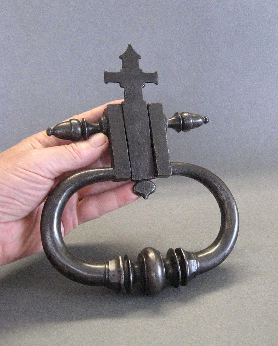 Monastic Door Knocker, Late 17th Century, Louis XIV Period.-photo-3