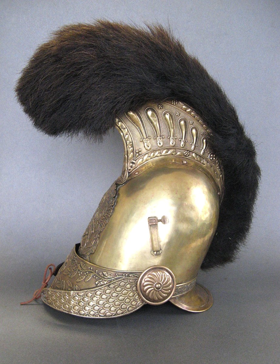 CASQUE DE SAPEURS-POMPIERS DE LA COMMUNE DE CHASSERICOURT, type 1830, Monarchie de Juillet. -photo-3