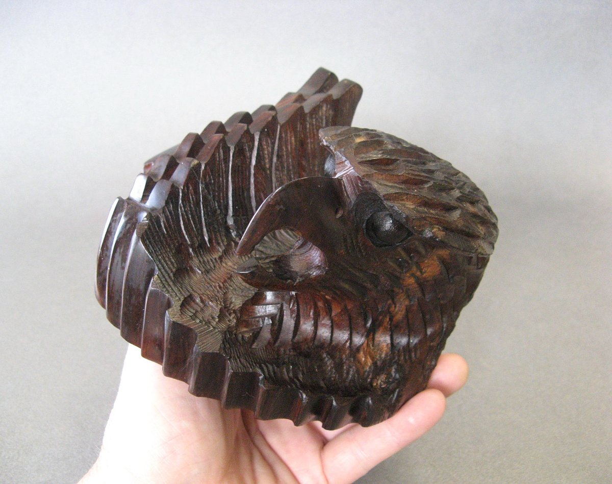 Wooden Desk Stand Carved With An Eagle's Head.-photo-2