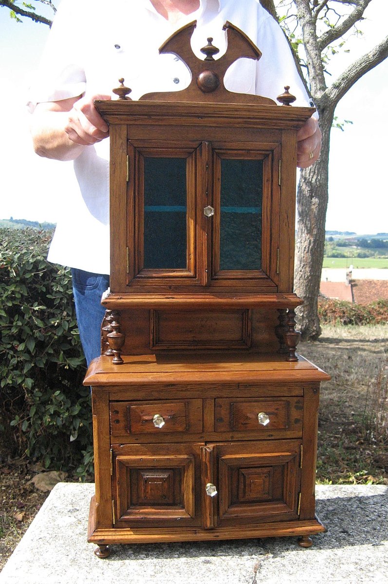 Miniature Two-part Sideboard. Dollhouse Furniture.-photo-2