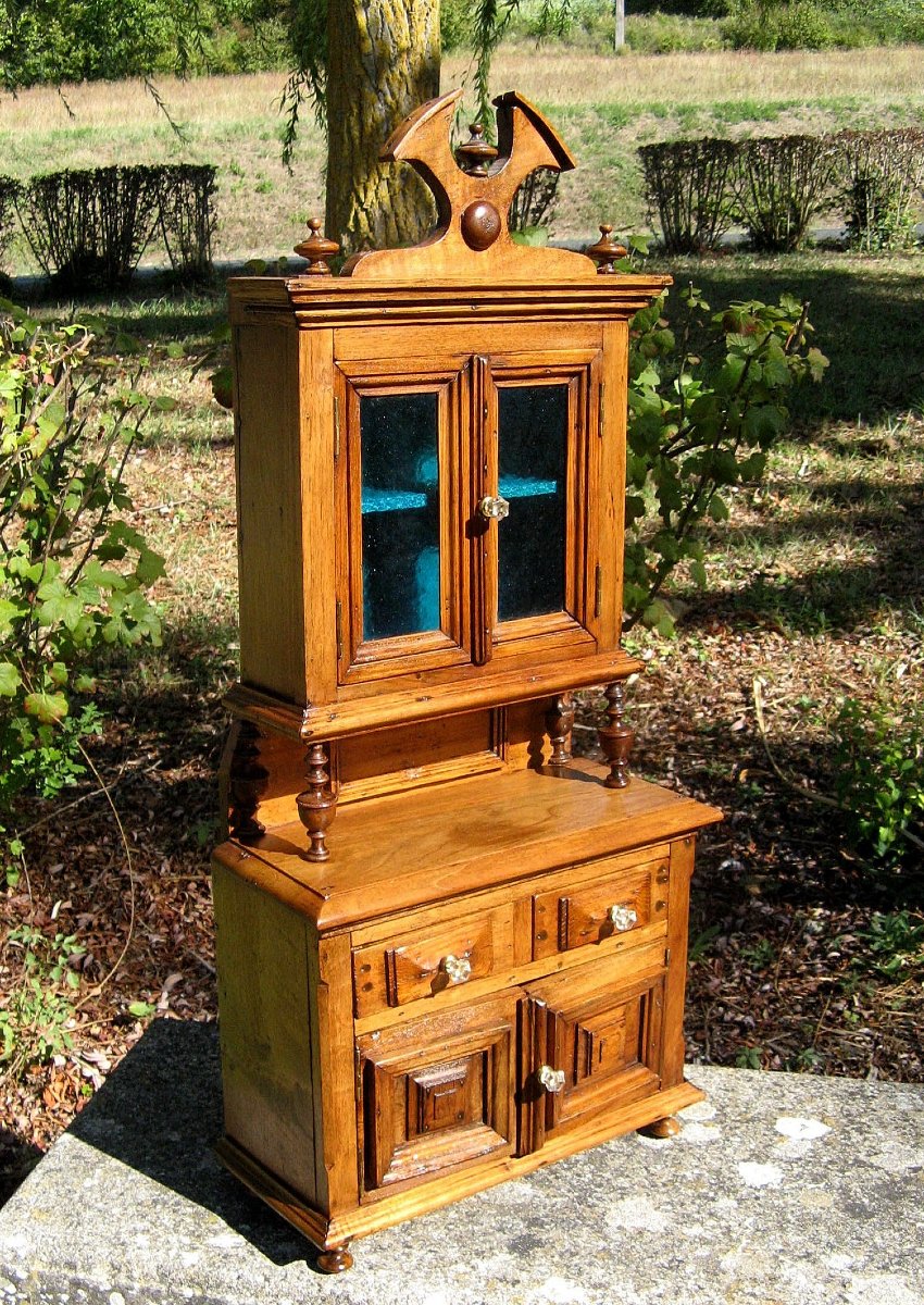 Miniature Two-part Sideboard. Dollhouse Furniture.