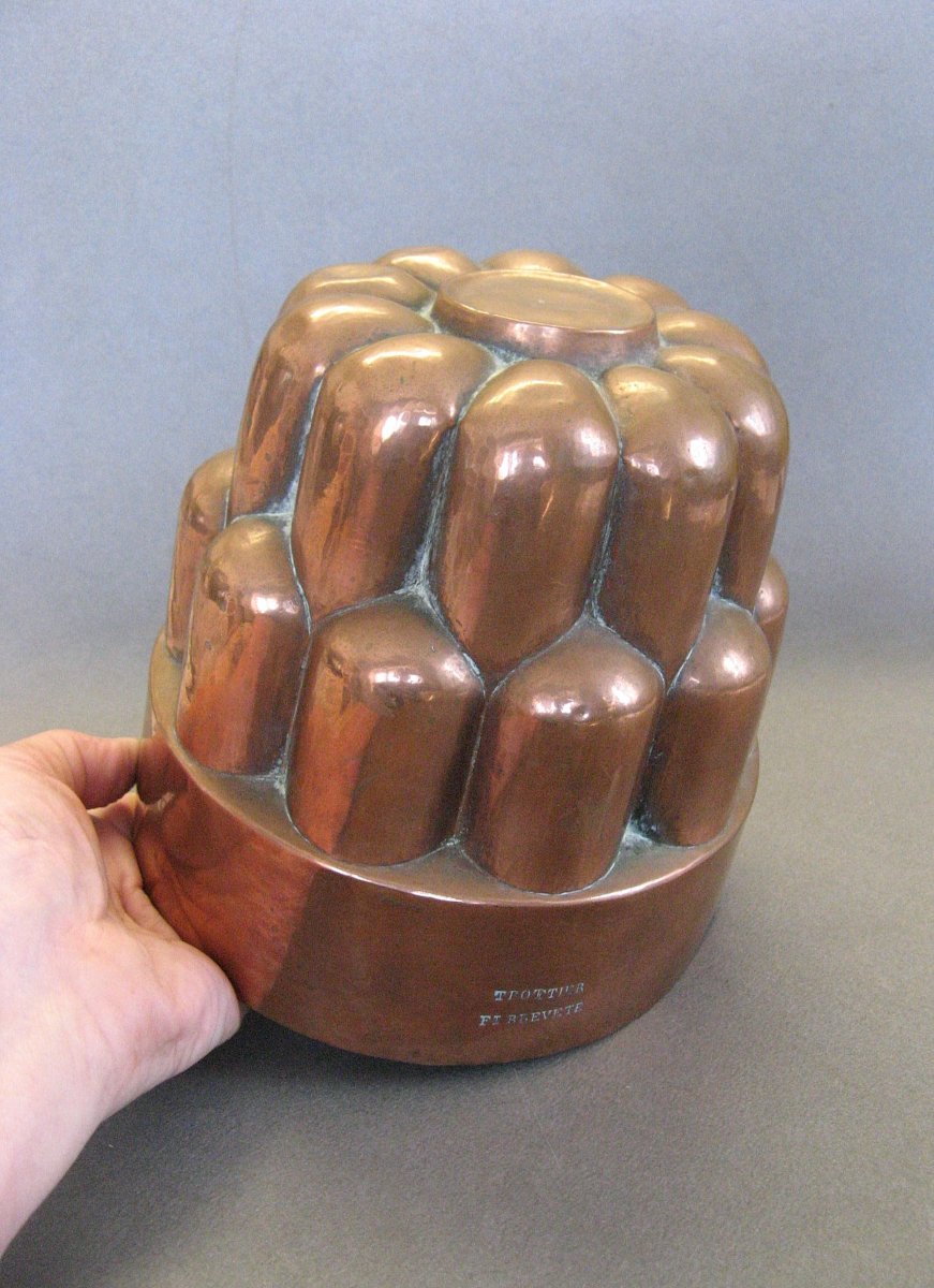19th-century Trottier Copper Cake Mold.-photo-1