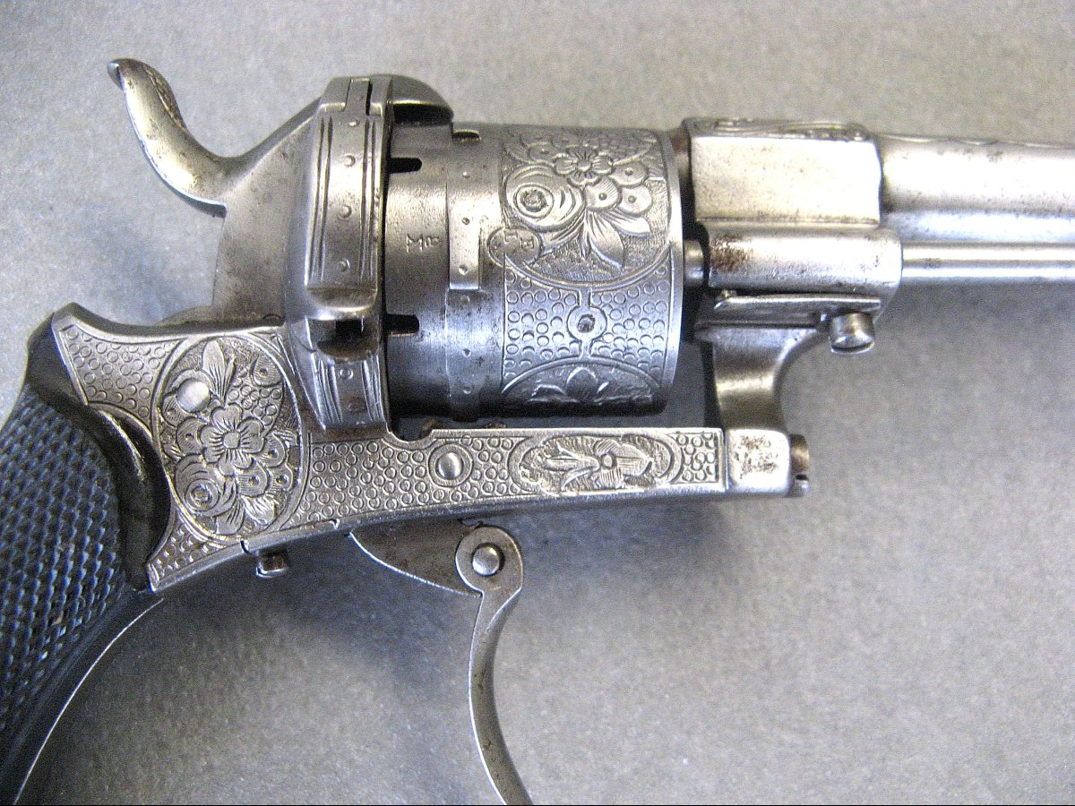 Révolver à Broche Type Lefaucheux Cal 7mm Du XIXe.-photo-2