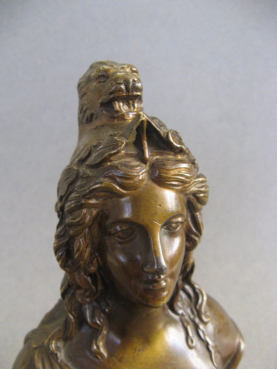 19th-century Bronze Masonic Bust Of Marianne.-photo-2