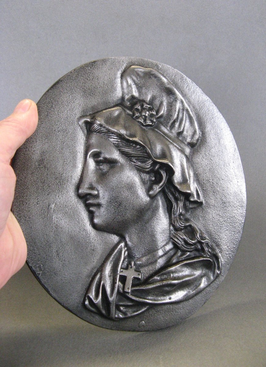 Pair Of Relief Medallions – Alsace And Lorraine, Late 19th Century / C. 1900.-photo-3