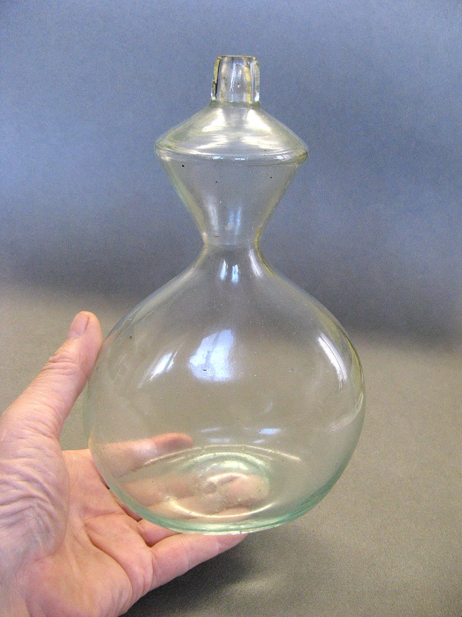 Blown-glass Shepherd's Bottle – 18th/19th-century Folk Art.-photo-3