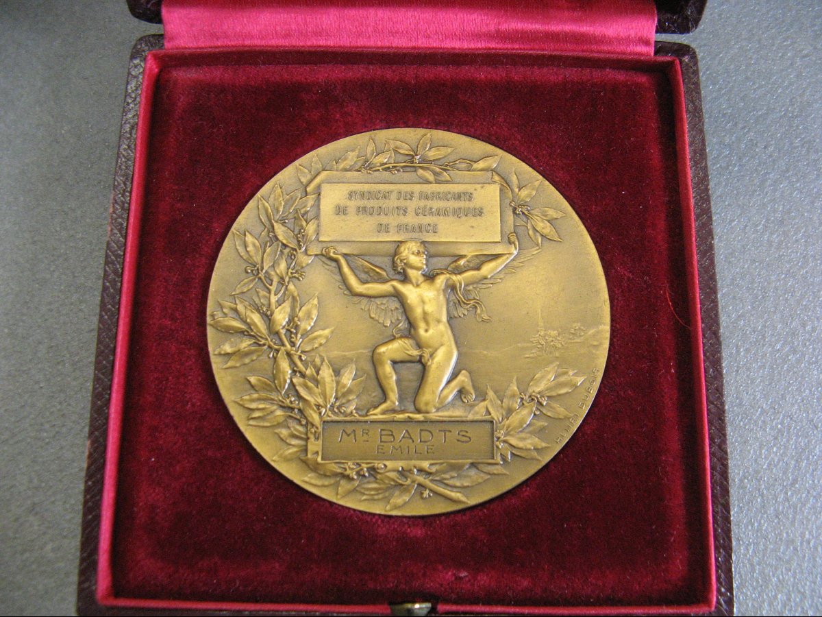 Médaille en bronze Henri DUBOIS avec écrin d'origine – Céramique.-photo-3