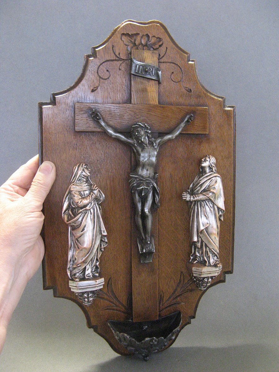  Large Wall-mounted Stations Of The Cross Or Living Room Crucifix From The Late 19th/early 20th Century.-photo-2
