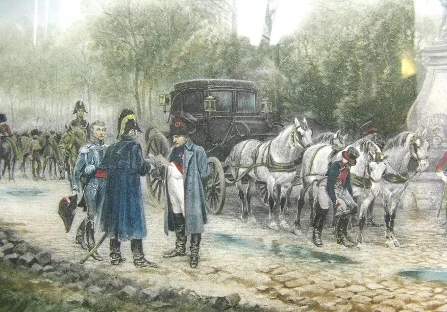 Gravure Napoléon 1905 Gravure ancienne  – Halte à Juvisy – R. Desvarreux - Larpenteur.