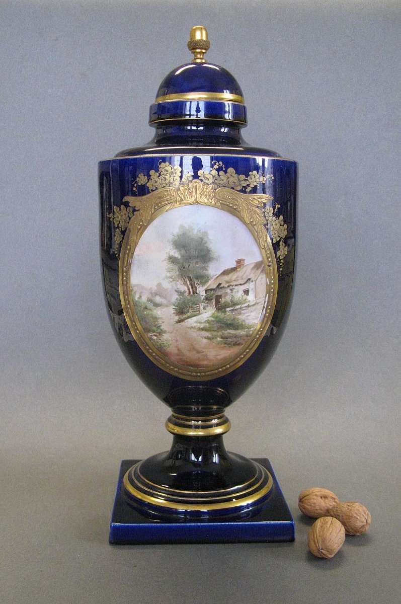 Large Ceremonial Vase In Sainte-radegonde Earthenware—signed A. Peaudecerf—19th/20th Century-photo-2
