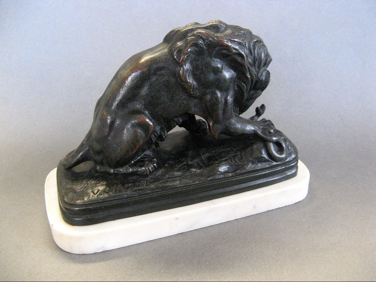 Bronze Animalier Signé Victor Chemin - Époque XIXe siècle.-photo-3