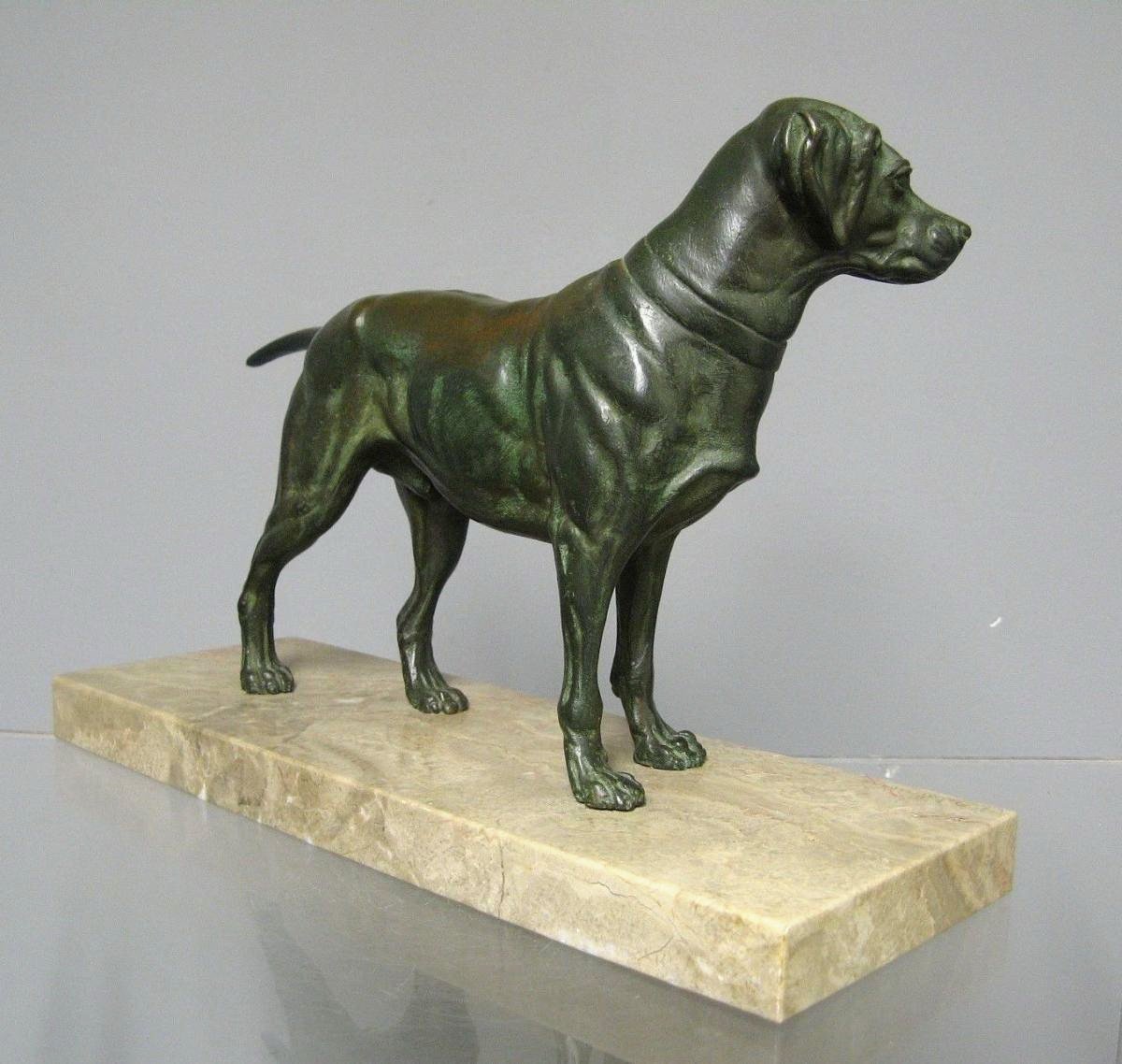 Bronze Animal By Edouard Delabrierre. Hunting Dog-photo-2