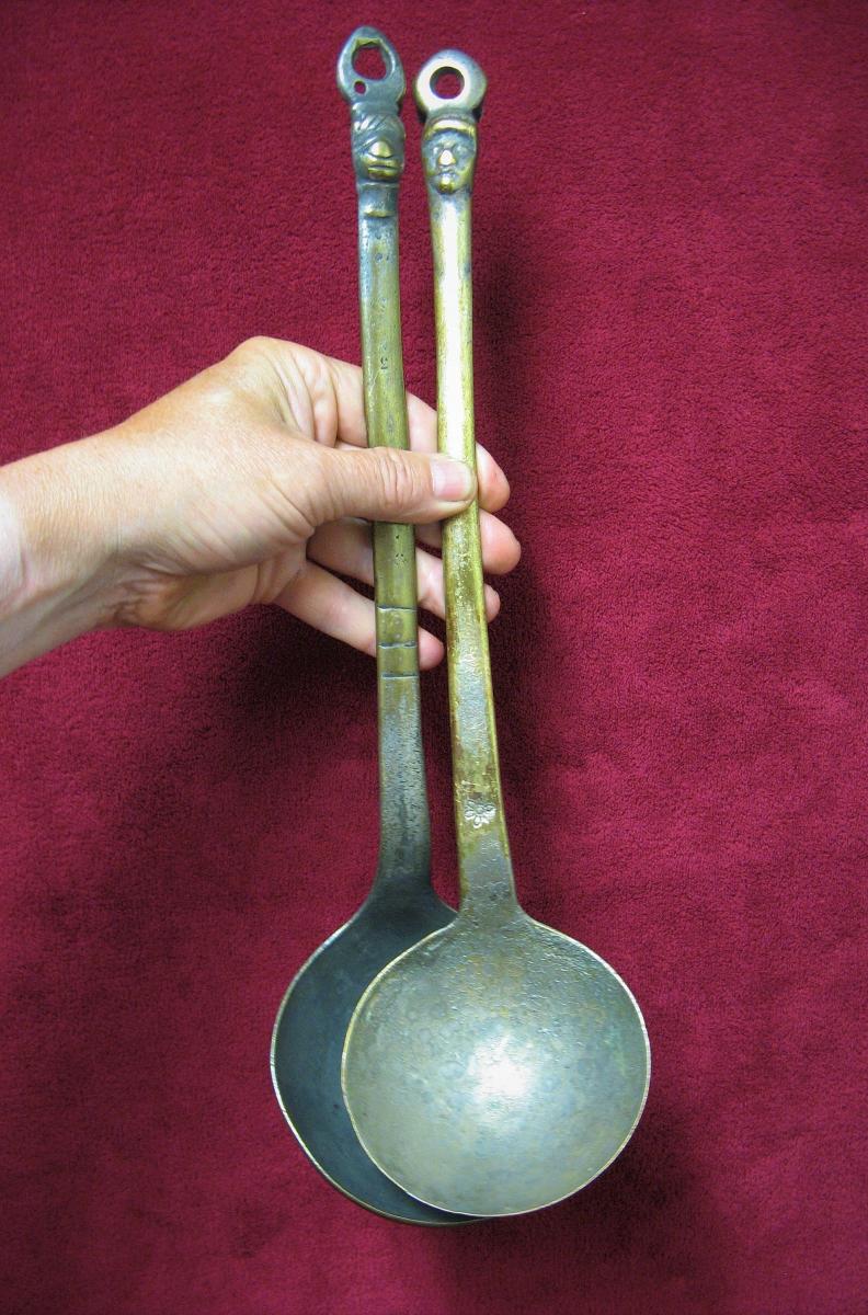 Lot Of Two Ladles Anthropomorph 17th.-photo-3