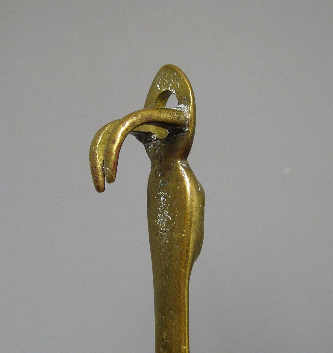 Louche Antropomorphe 17e en bronze.-photo-4